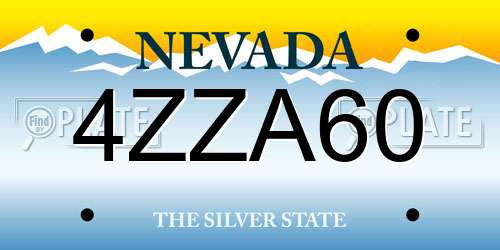4ZZA60 Nevada License Plate
