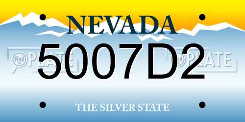 5007D2 Nevada License Plate