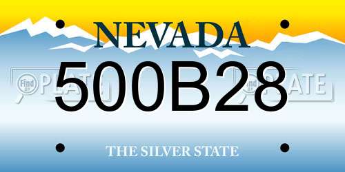 500B28 Nevada License Plate