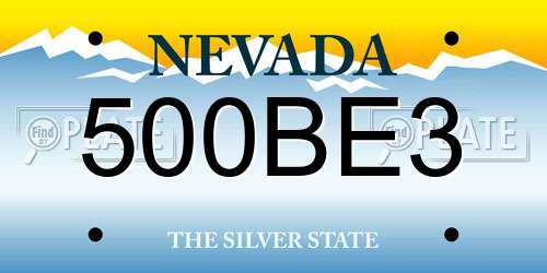 500BE3 Nevada License Plate