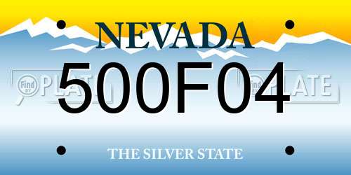 500F04 Nevada License Plate