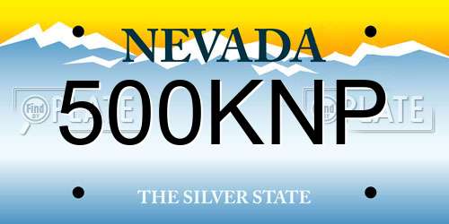 500KNP Nevada License Plate