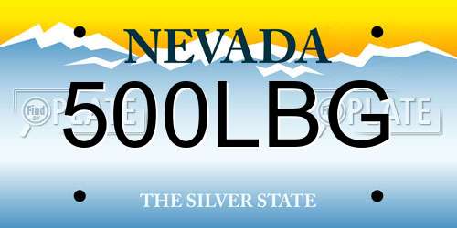 500LBG Nevada License Plate