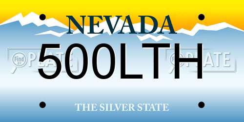 500LTH Nevada License Plate