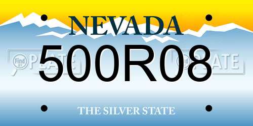 500R08 Nevada License Plate