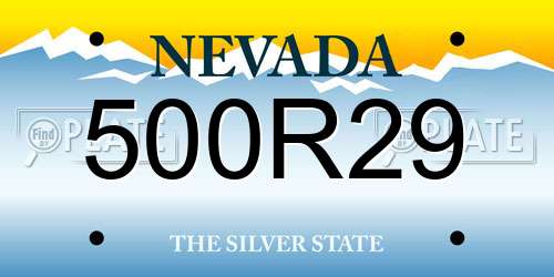 500R29 Nevada License Plate