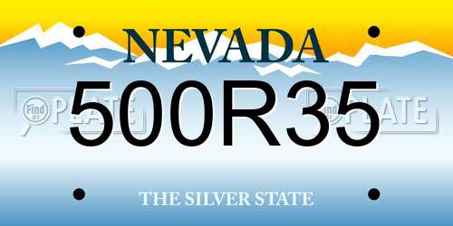 500R35 Nevada License Plate