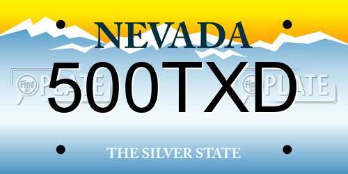 500TXD Nevada License Plate