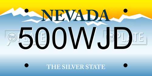 500WJD Nevada License Plate