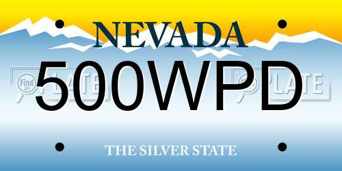 500WPD Nevada License Plate
