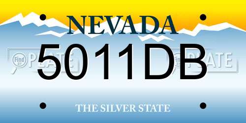 5011DB Nevada License Plate