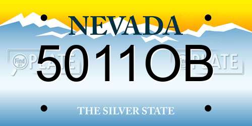 5011OB Nevada License Plate