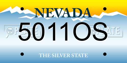 5011OS Nevada License Plate