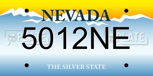 5012NE Nevada License Plate