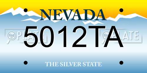5012TA Nevada License Plate