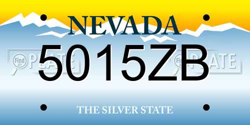 5015ZB Nevada License Plate