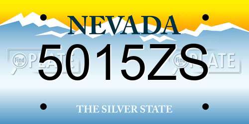 5015ZS Nevada License Plate