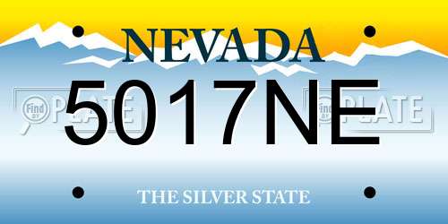 5017NE Nevada License Plate