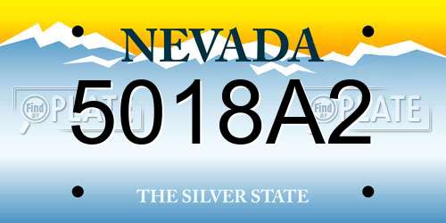 5018A2 Nevada License Plate