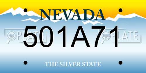 501A71 Nevada License Plate