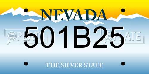 501B25 Nevada License Plate