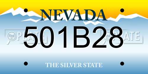 501B28 Nevada License Plate