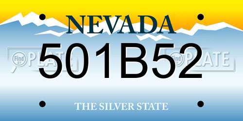 501B52 Nevada License Plate