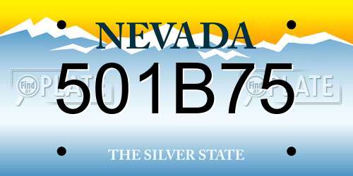 501B75 Nevada License Plate