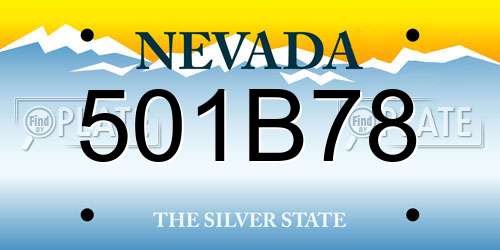 501B78 Nevada License Plate