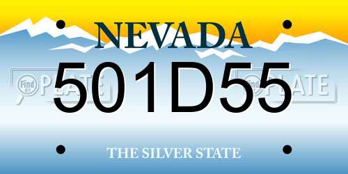 501D55 Nevada License Plate
