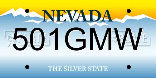 501GMW Nevada License Plate