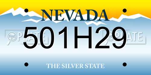 501H29 Nevada License Plate