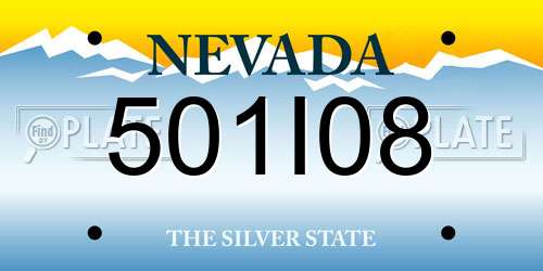 501I08 Nevada License Plate