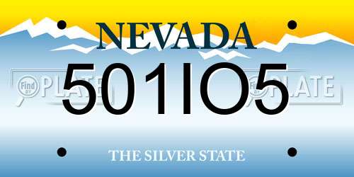 501IO5 Nevada License Plate