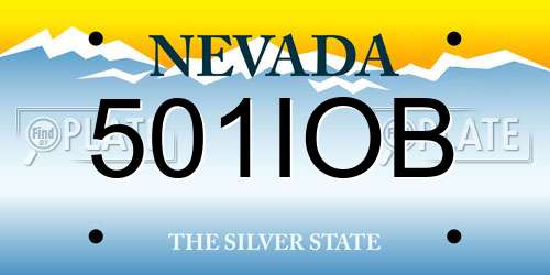 501IOB Nevada License Plate
