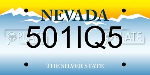 501IQ5 Nevada License Plate