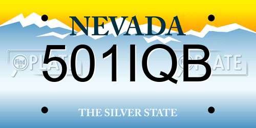 501IQB Nevada License Plate