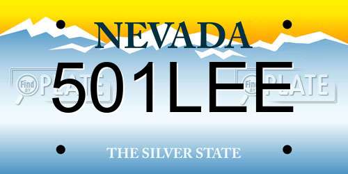 501LEE Nevada License Plate