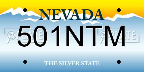 501NTM Nevada License Plate