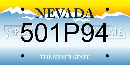 501P94 Nevada License Plate
