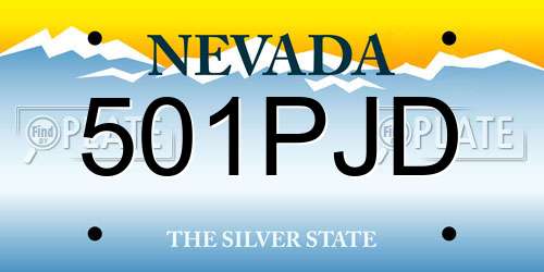 501PJD Nevada License Plate