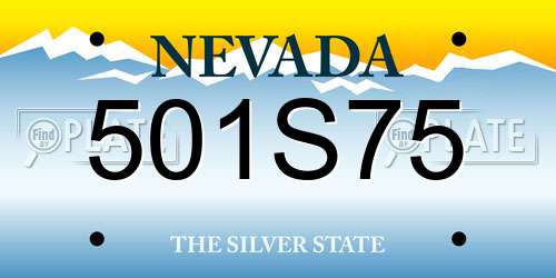 501S75 Nevada License Plate