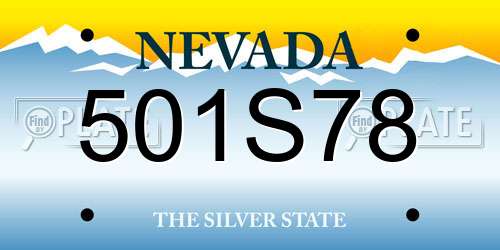 501S78 Nevada License Plate