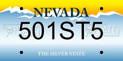 501ST5 Nevada License Plate