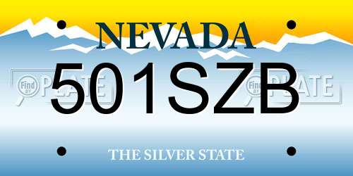 501SZB Nevada License Plate
