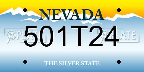 501T24 Nevada License Plate