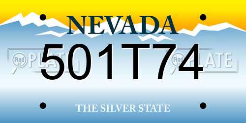 501T74 Nevada License Plate