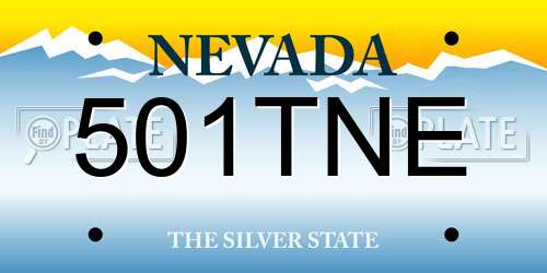 501TNE Nevada License Plate