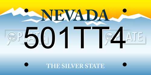 501TT4 Nevada License Plate