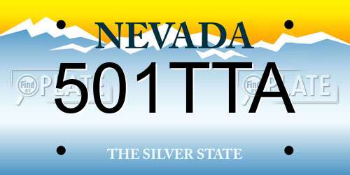 501TTA Nevada License Plate